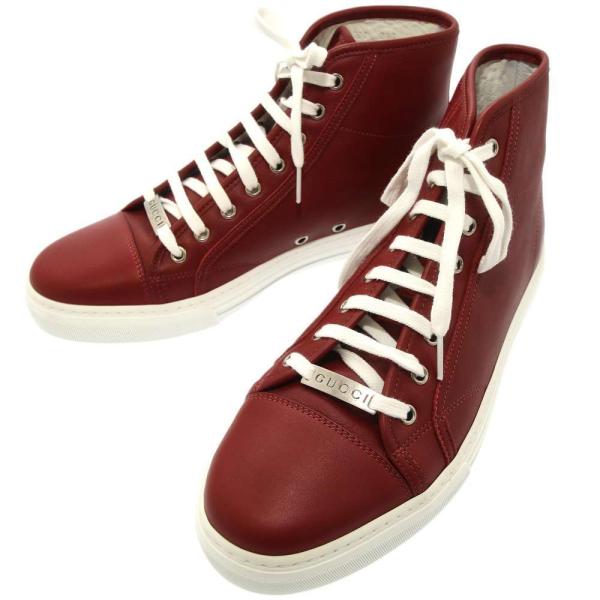 グッチ スニーカー ハイカット レザー メンズサイズ8 5 Gucci 靴 レッド Gallery Rare 通販 Yahoo ショッピング