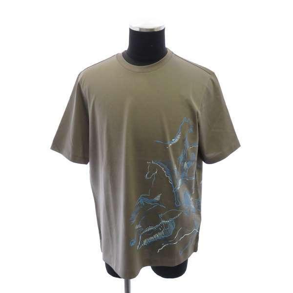 HERMES エルメス Tシャツ カヴァルカード プリント メンズサイズM 
