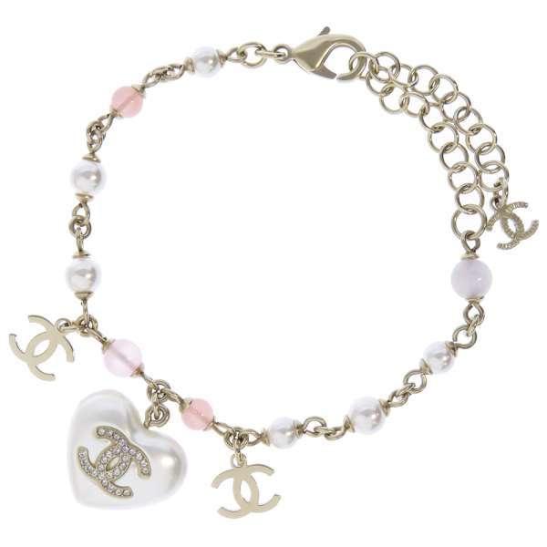 CHANEL シャネル ブレスレット ハート CCロゴ フェイクパール ライン  