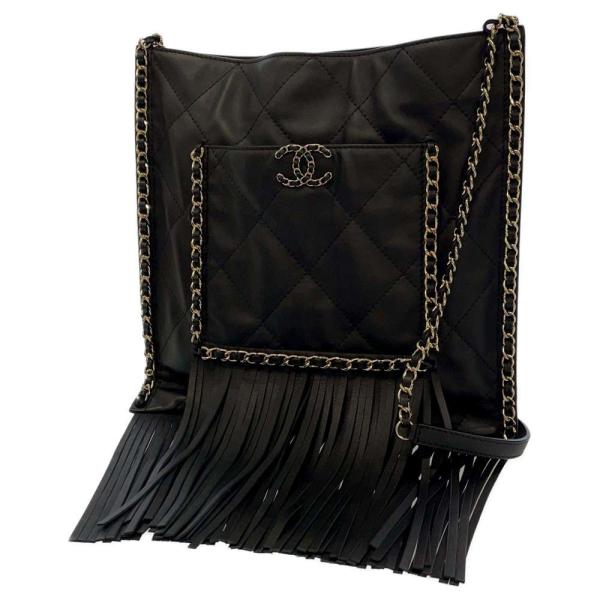 シャネル ショルダーバッグ ディズヌフ フリンジ シャネル19 カーフスキン AS2907 CHANEL バッグ 黒 gallery-rare_8648563