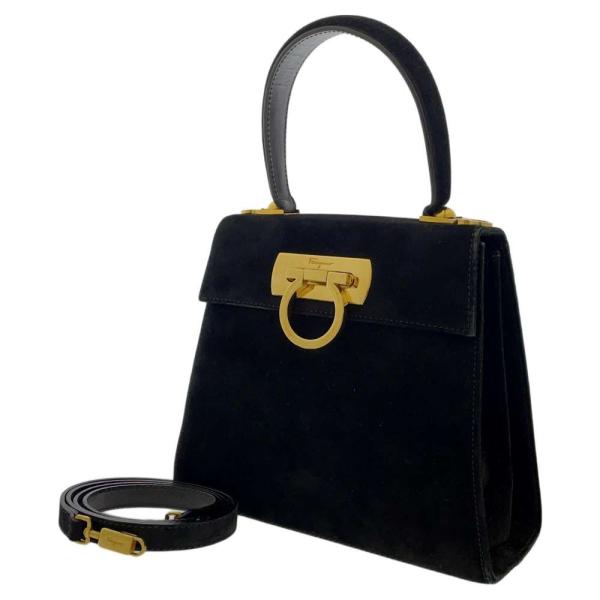 フェラガモ ハンドバッグ ガンチーニ スエード Ferragamo バッグ