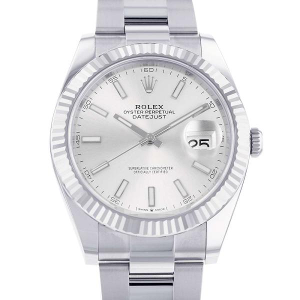 ロレックス デイトジャスト41 SS/K18WGホワイトゴールド ランダムシリアル ルーレット 126334 ROLEX 腕時計 シルバー文字盤 ロレックス デイトジャスト41 SS/K18WGホワイトゴールド ランダム
