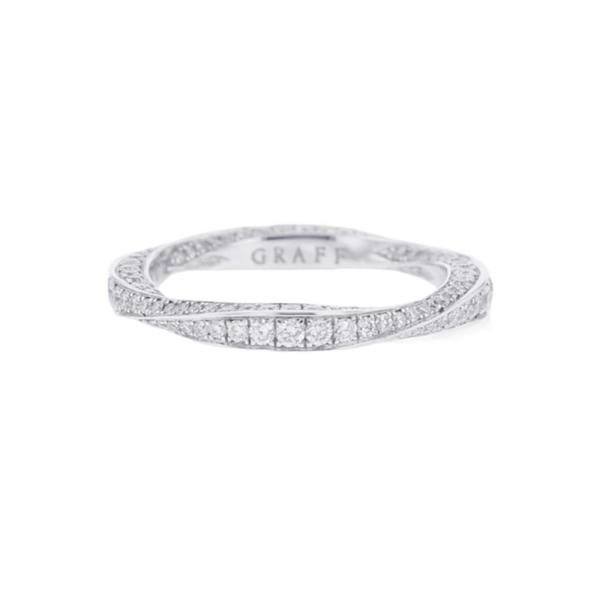 グラフ リング スパイラル パヴェ ダイヤ バンド ダイヤモンド 計約