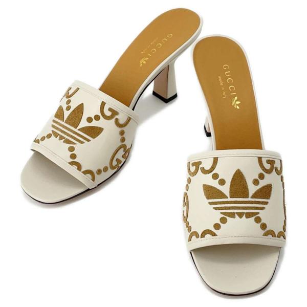 グッチ サンダル アディダス コラボ GG ロゴ スライド レザー