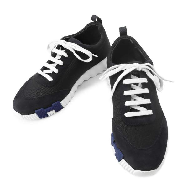 国内正規品 エルメス 42バウンシング スニーカー メッシュ×スエード 黒 エルメス スニーカー バウンシング メッシュ/スエード メンズサイズ42