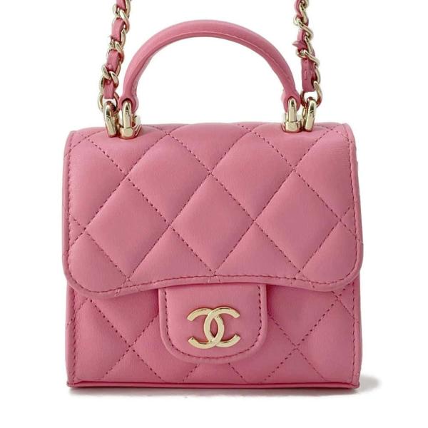 シャネル マトラッセ ラムレザー ポーチ ココマーク チャーム付 シリアル有 赤 CHANEL（シャネル） マトラッセ23 ダブルフラップ ココマーク チェーン