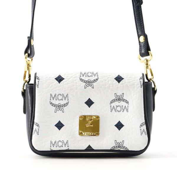 エムシーエム ショルダーバッグ ロゴ レザー MCM バッグ 白 【安心保証