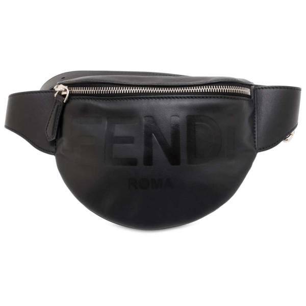【美品】フェンディ モンスター ボディバッグ ウエストバッグ レザー ブラック フェンディ(FENDI)フェンディ モンスター バグズアイ ウエストバッグ