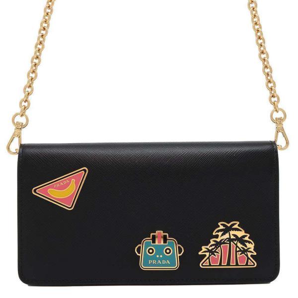 プラダ チェーンウォレット ピンバッジ サフィアーノ 1DH044 PRADA