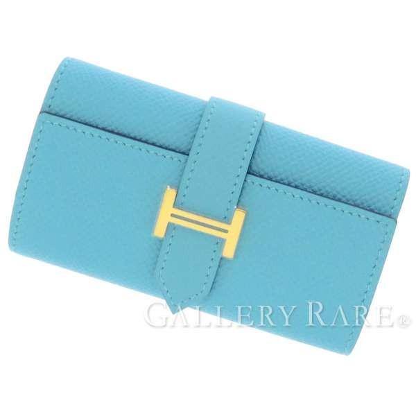 エルメス 4連キーケース ベアン ブルーデュノール ヴォーエプソン D刻印 キーケース Bearn 19年新色 Blusquare Org