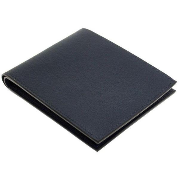 エルメス 財布 シチズンツイル コンパクト ブルーインディゴ レッド ネイビー ホワイト エバーカラー シルク C刻印 メンズ 受注生産品 Hermes 札入れ 二つ折り財布