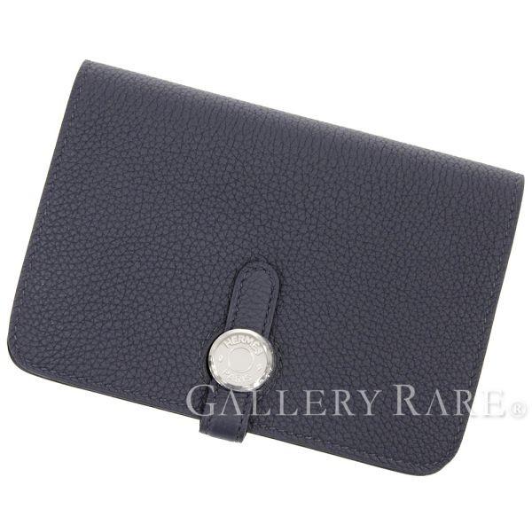 エルメス 二つ折り財布 ドゴン コンパクト ブルーニュイ シルバー金具 トゴ C刻印 Hermes 財布 ドゴンコンパクト Www Arilab Com Tr Index Php