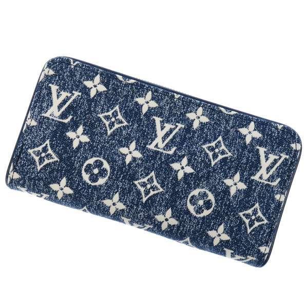 ★3日以内返品可★ 極美品 LOUIS VUITTON ルイ・ヴィトン モノグラム ジャガードデニム ジッピーウォレット M81226 長財布 ブルー ホワイト デニム レザー レディース LOUIS VUITTON（ルイ・ヴィトン） 長財布 モノグラム・ジャカード
