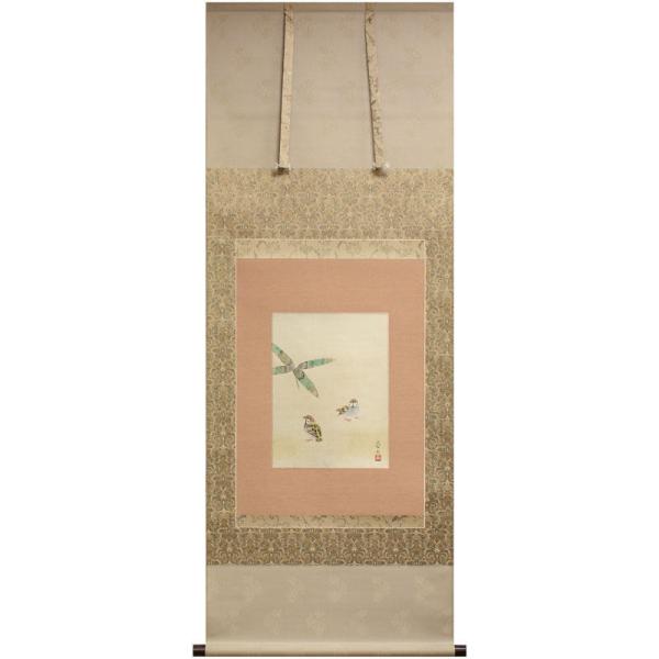 河原勇夫「池邊の鶴」掛け軸