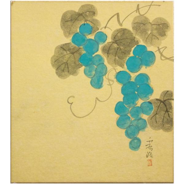 「金森南耕 色紙」手書き 2枚|日本画 明治時代 金森南耕 色紙」手書き 2枚|日本画 明治時代