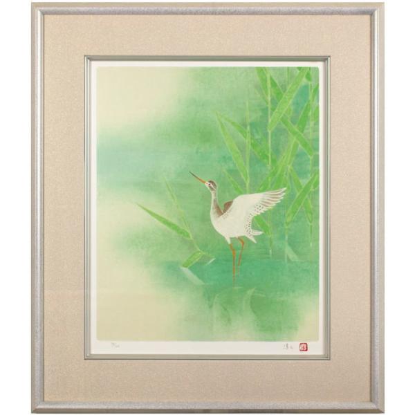 上村淳之　木版画　「春汀」　66/200 サイン入り　講談社カルチャーセンター 上村淳之 木版画 「春汀」 66/200 サイン入り 講談社カルチャー