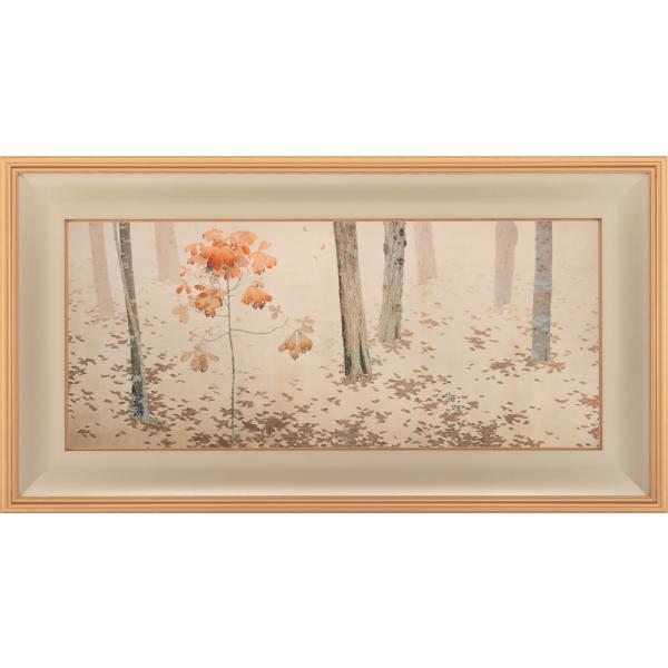 菱田春草 「 落葉 」彩美版R 左隻：紅葉 特15号 版画 日本画 絵画 重要