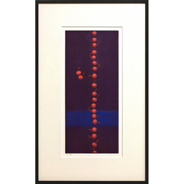 浜口陽三 「 22のさくらんぼ 」 カラーメゾチント 銅版画 版画