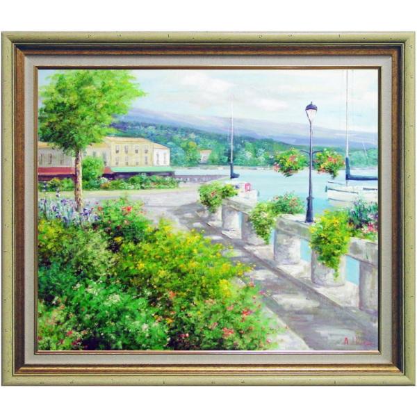 人気デザイナー 古田 帯川 『セーヌ川畔』 3号 梅田画廊 絵画