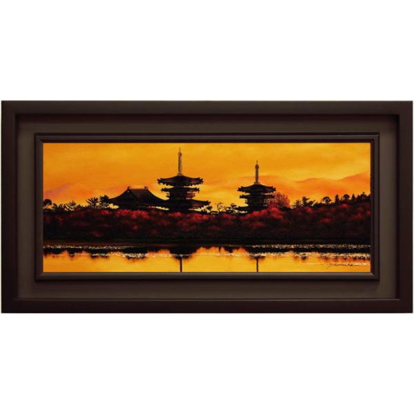 絵画　油絵　奈良　薬師寺　ミニ美 絵画油絵奈良薬師寺ミニ美