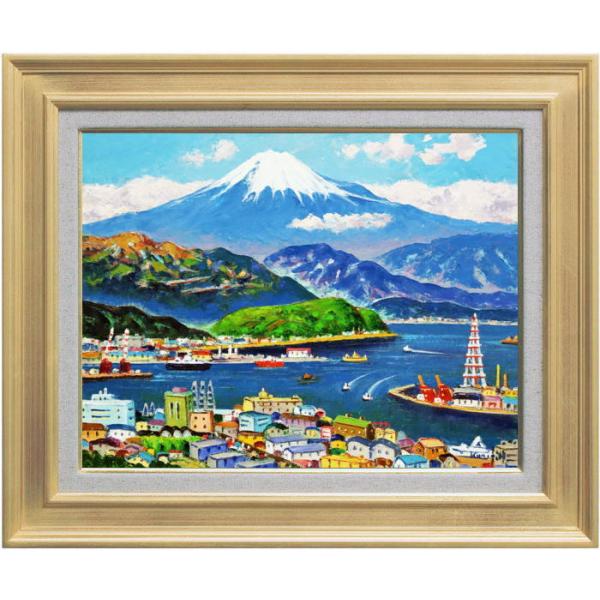 半澤国雄 『清水港より富士』 油絵・油彩画 F6(6号) : 内田 半澤国雄 『清水港より富士』 油絵・油彩画 F6(6号) : 内田