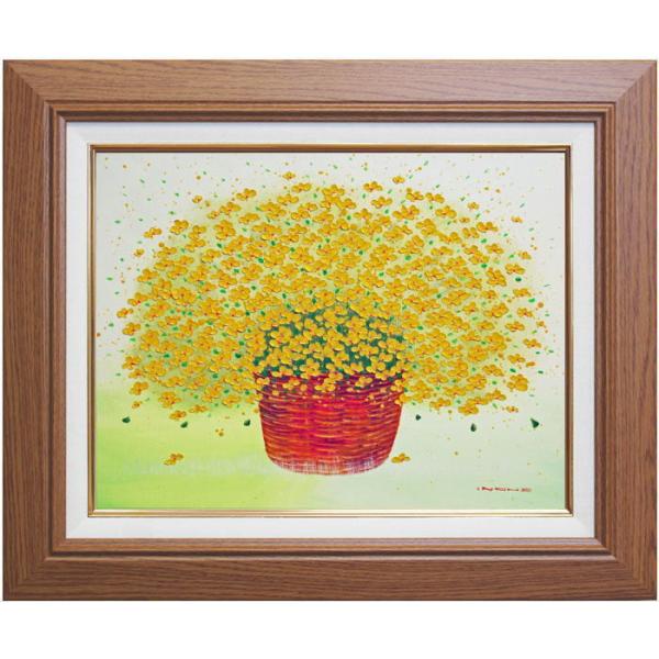 井上　均　『黄色い花』　油絵・油彩画　F6（6号）