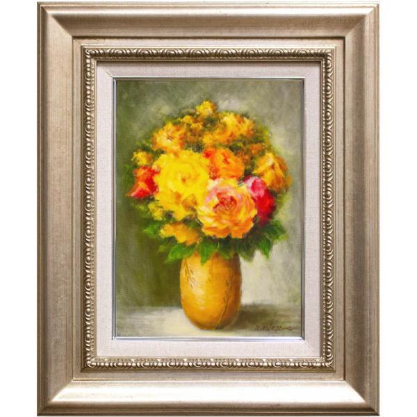 中川まり子 『薔薇』 油絵・油彩画 F4(4号) 絵画 洋画 肉筆 中川まり子 『薔薇』 油絵・油彩画 F4(4号) 絵画 洋画 肉筆