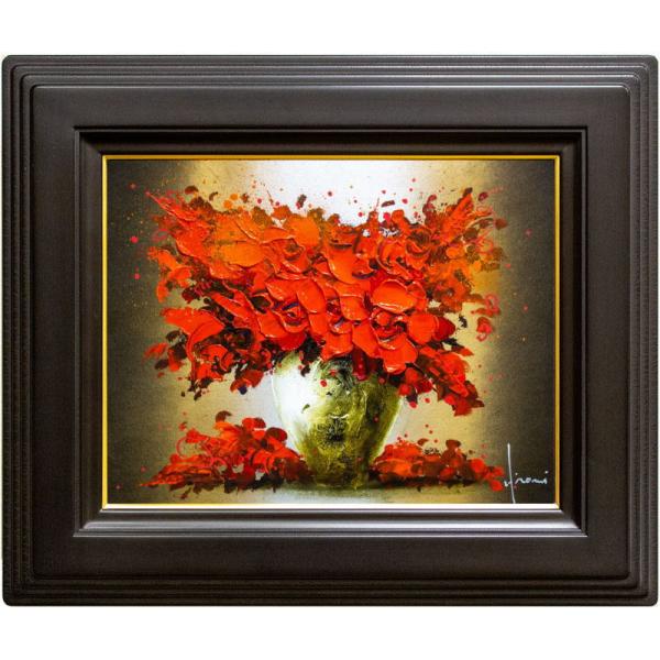 立川広己 「 情熱の紅花 」 油絵 ・ 油彩画 F6 ( 6号 ) 絵画 肉筆