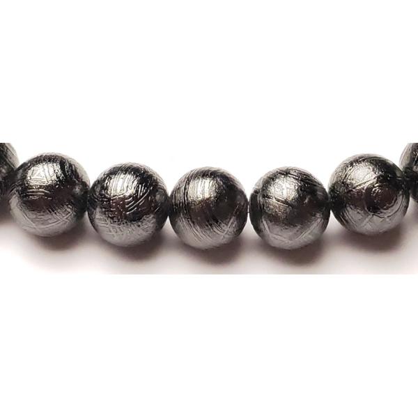 8mmギベオン(メテオライト)ブラックカラー　ロジュウム加工