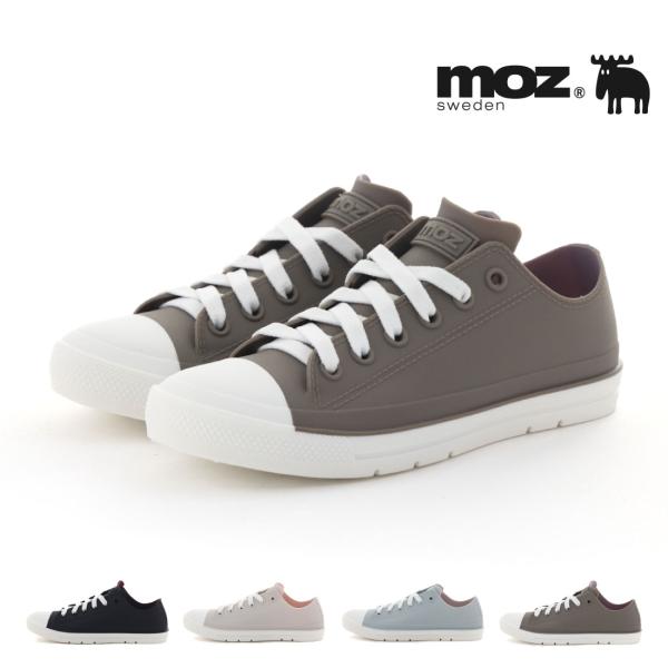 モズ MOZ レディース レインシューズ レインスニーカー レインシューズ 長靴 雨靴 防水 履きやすい ローカット おしゃれ シンプル 伸びる靴紐 8016