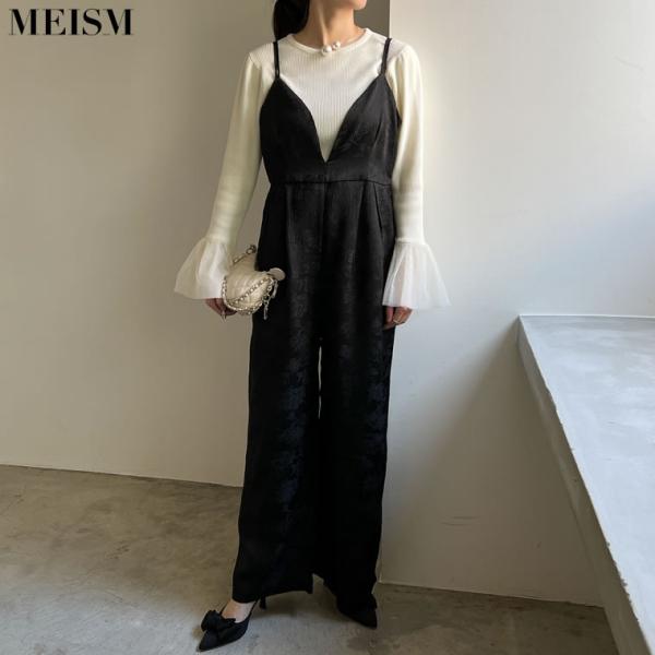 Re:EDIT オールインワン レディース サロペット ジャガード