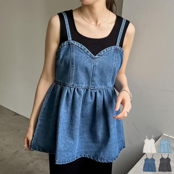 C*E様 リメイクデニム　キャミソール　ビスチェ Re:EDIT（リエディ） キャミソール レディース ビスチェ トップス