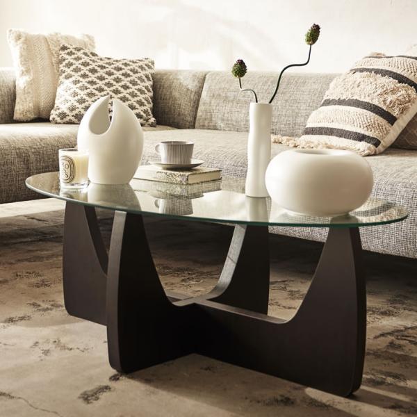 Re:EDIT（リエディ） ガラステーブル オーバルテーブル モダン ガラス