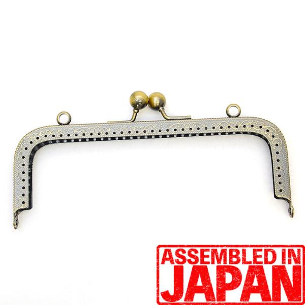 1141 がま口 口金 約18.5cm(外径) 角型 アンティークゴールド 両 1141 がま口 口金 約18.5cm(外径) 角型 アンティークゴールド 両