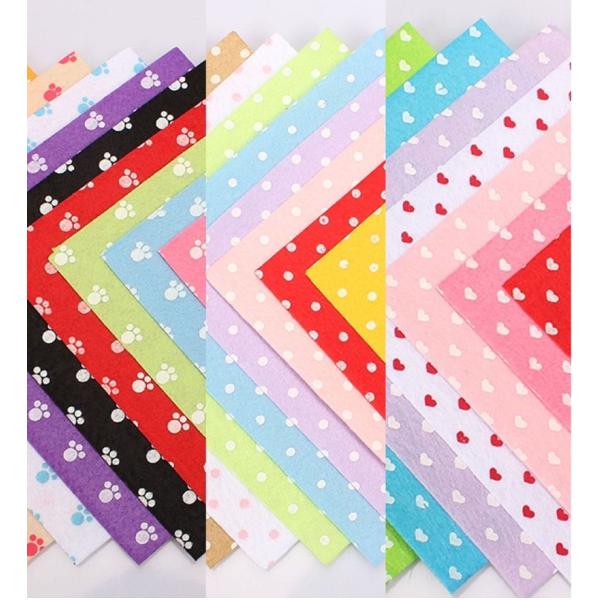 S12 柄入りフェルト ドット ハート あしあと 10枚セット 約15 15ｃｍ 硬質 カラー フェルト 10色 1枚 ハンドメイド 工作 ワッペン フエルト 手芸 パーツ 夢モール 通販 Yahoo ショッピング