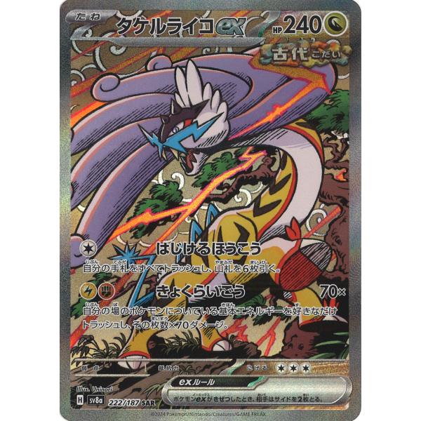 ポケモンカードゲーム タケルライコex SAR sv8a 222/187 ポケモン