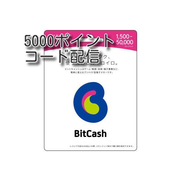 ビットキャッシュ(BitCash) 5000円分　コード通知　土日対応