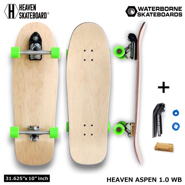 限定販売 HEAVEN×WATERBORNE ASPEN 1.0＆2.0 ヘブン ウォーターボーン アスペン1.0 2.0 コンプリート サーフスケート31.625 スケートボード ロンスケ 数量限定