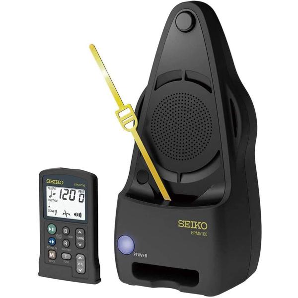 【商品説明】リモコン操作の振り子メトロノームがさらに便利になって登場！ モーター式振り子メトロノーム EPM5100 ●リモコン操作で遠くからでも楽々設定！正面からだけでなくても正確にテンポを刻みます。 ●デジタルならではの正確な精度(±0...