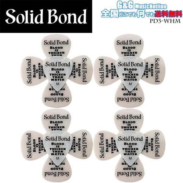 Solid Bond ピック ティアドロップ ホワイト ミディアム×20枚 Teardrop Pick 3 White Medium PD3-WHM ソリッドボンド