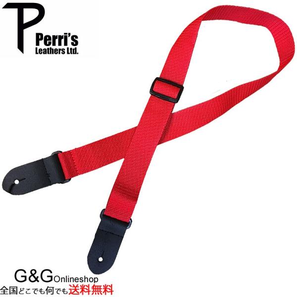 Perri's(y[Y)@NWS15-1974@EN@Xgbv@1.5" POLY UKE STRAP RED UKULELE STRAP