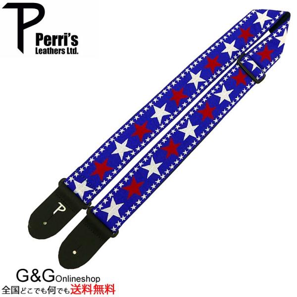 Perri's(y[Y)@TWS-7068@WK[hD@M^[Xgbv@2" RED, WHITE &amp; BLUE JACQUARD GUITAR STRAP