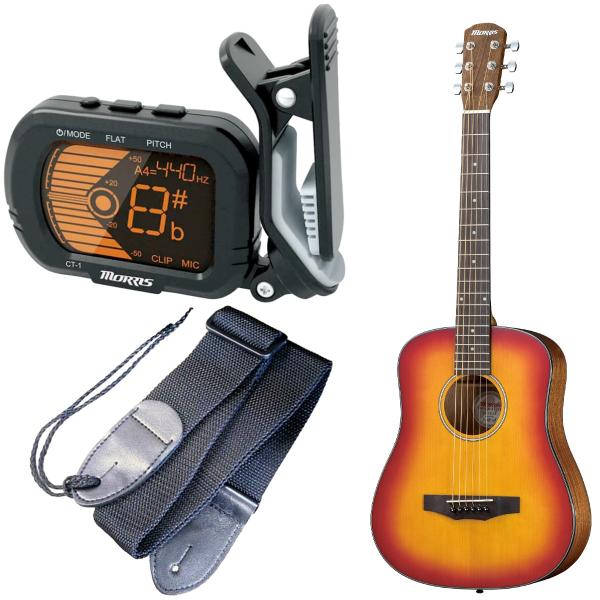 Morris チューナーとギターストラップもセット MORRIS ACOUSTIC GUITAR