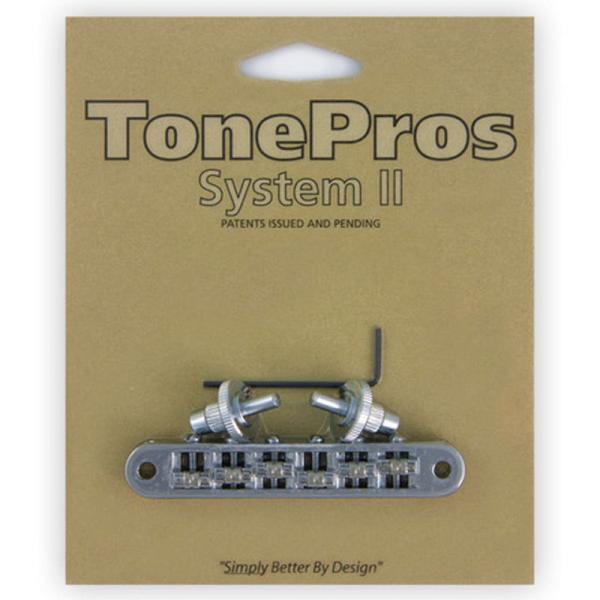 エレキギター用ブリッジ TP6R-C クローム TonePros Standard Tuneomatic (small posts, Roller  saddles)【to12too】