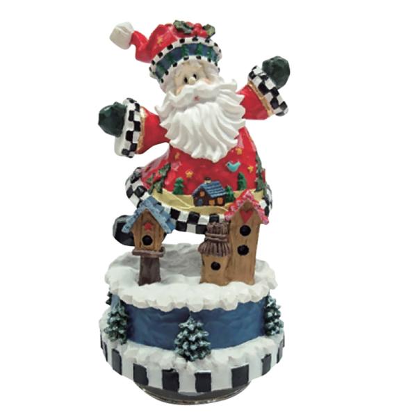 YA756S レジン製クリスマス回転オルゴール サンタ ~サンタクロース