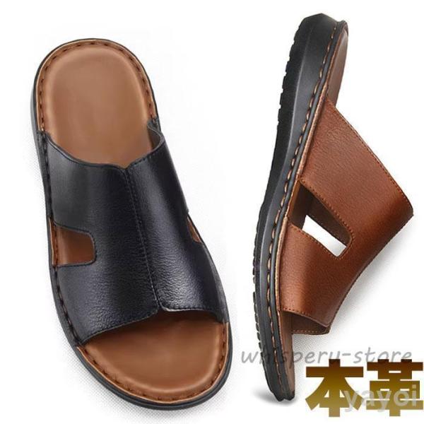 メンズ サンダル スライド サンダル おしゃれ レジャー 春 夏 ブラック ブラウン オフィス スリッパ ビーチ サンダル 来客用 室内履き 紳士