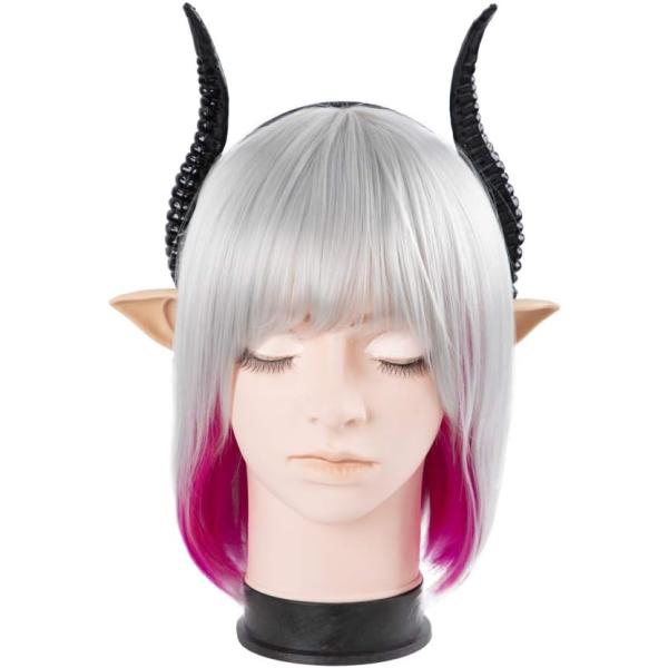 悪魔の角 1 コスプレ 仮装 衣装 クリップ付き 左右1セット 上向き ハロウィン コスプレ カチューシャ一体型