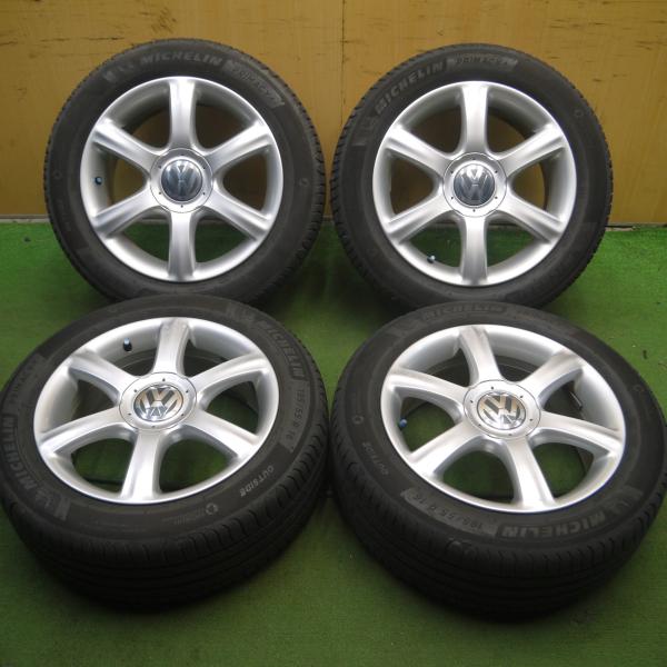 送料無料* バリ溝！8.5分☆ワーゲン ポロ 純正 BBS RD198 195/55R16