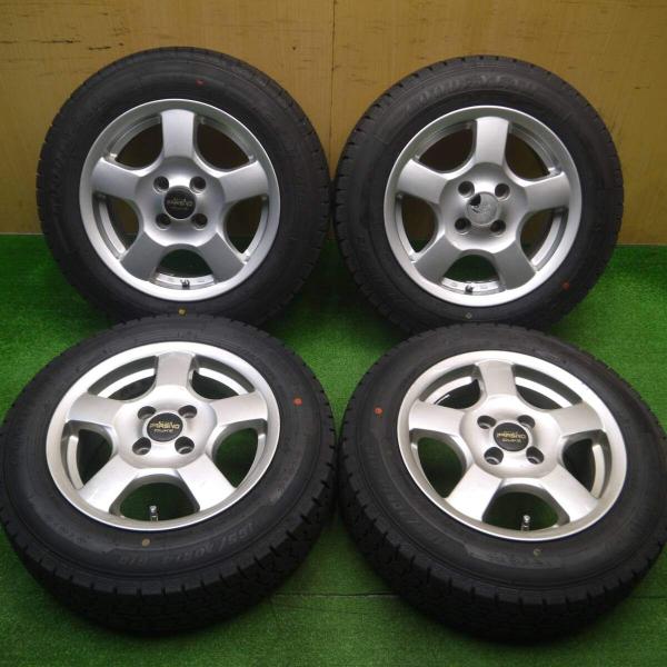 グッドイヤー ICENAVI6　165/70R14　4本　9分溝2本と8～9分溝と7～8分溝 スタッドレス4本 165/70R14 81Q 4本セット グッドイヤー アイスナビ 6