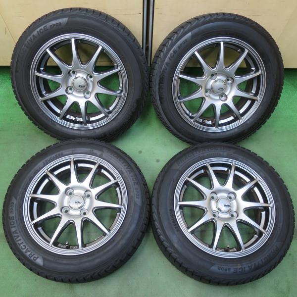 ココア 純正 鉄ホイール バリ溝 スタッドレス 14インチ バリ溝 185/70R14 5.5J+45 100 コンパクトカー 中古